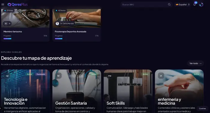 Aperçu du catalogue de formations de santé de Qeres Plus