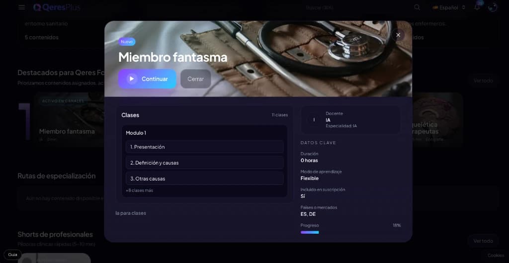 Lecteur vidéo de formation de Qeres Plus