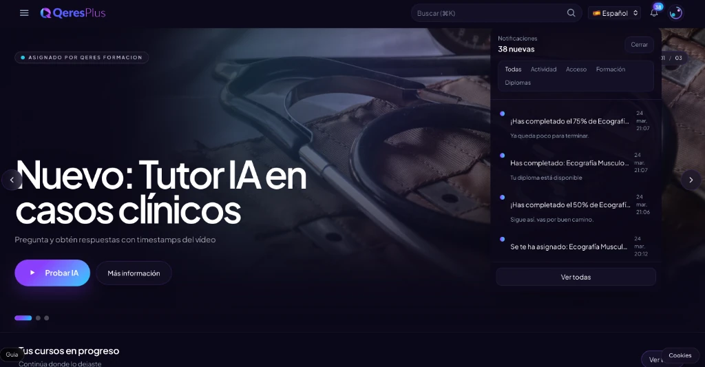 Interfaz de inteligencia artificial sanitaria de Qeres Plus